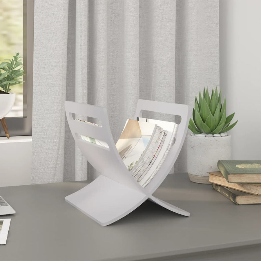 Tijdschriftenrek Vloermodel Hout Wit
