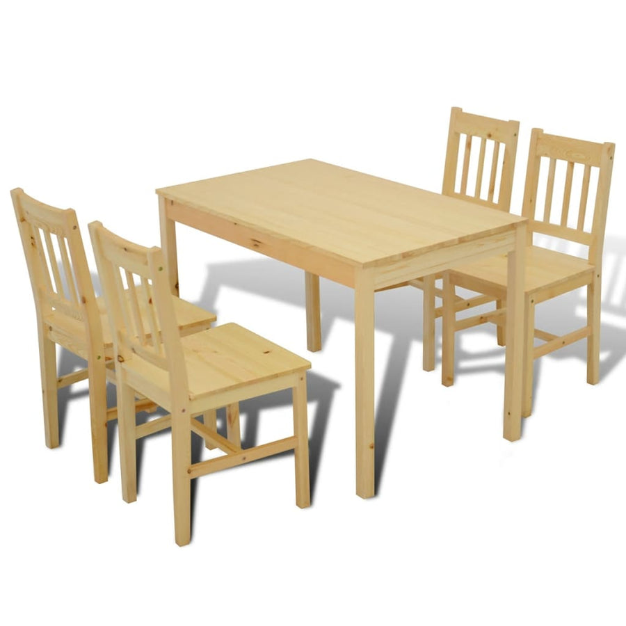 Eettafel Met 4 Stoelen Hout Naturel Bruin