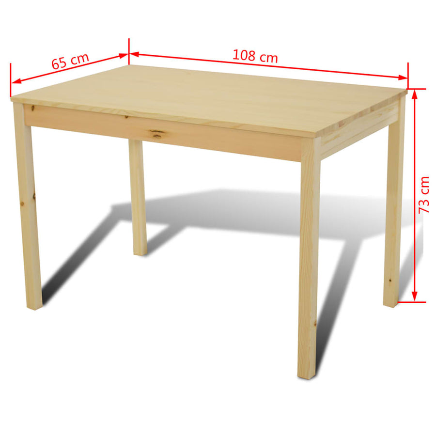 Eettafel Met 4 Stoelen Hout Naturel Bruin