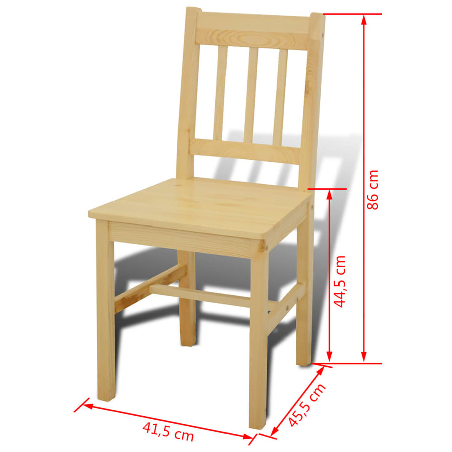 Eettafel Met 4 Stoelen Hout Naturel Bruin