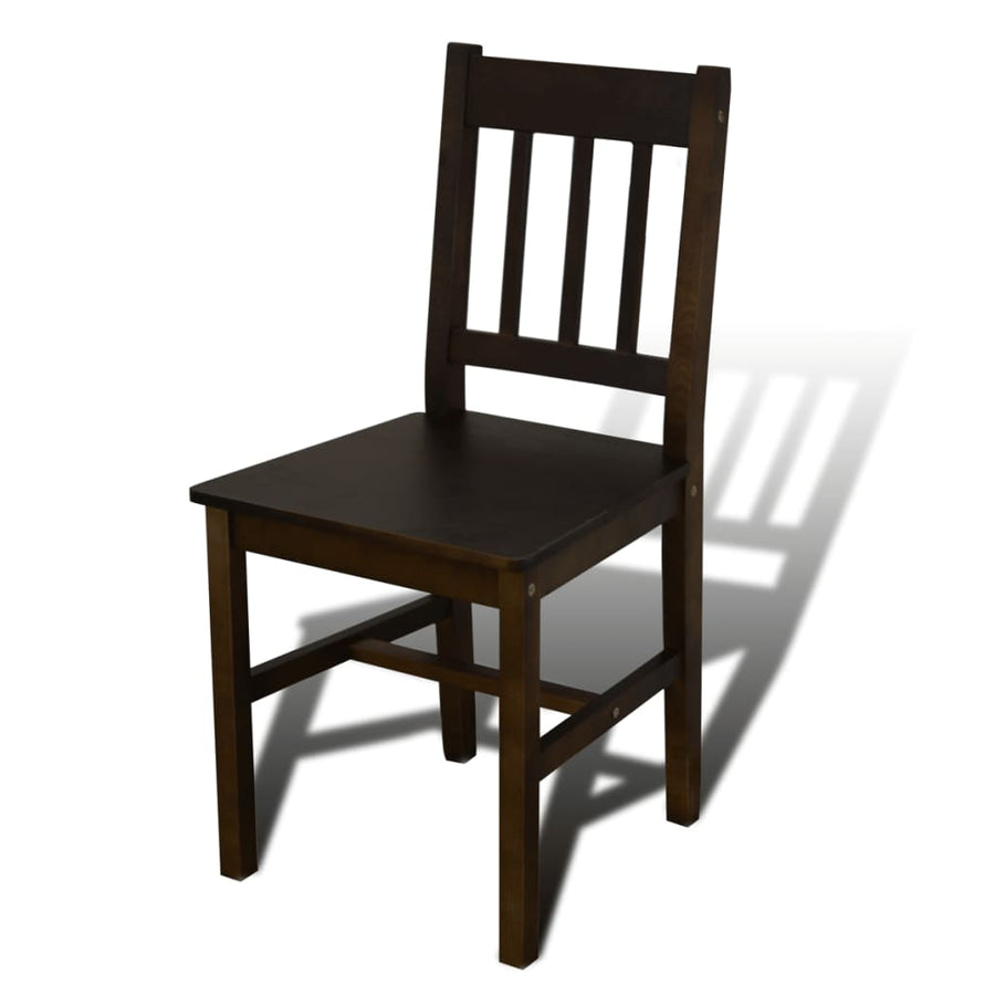 Eettafel Met 4 Stoelen Hout Bruin Donkerbruin