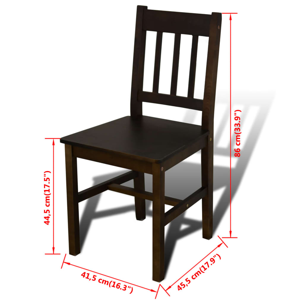 Eettafel Met 4 Stoelen Hout Bruin Donkerbruin
