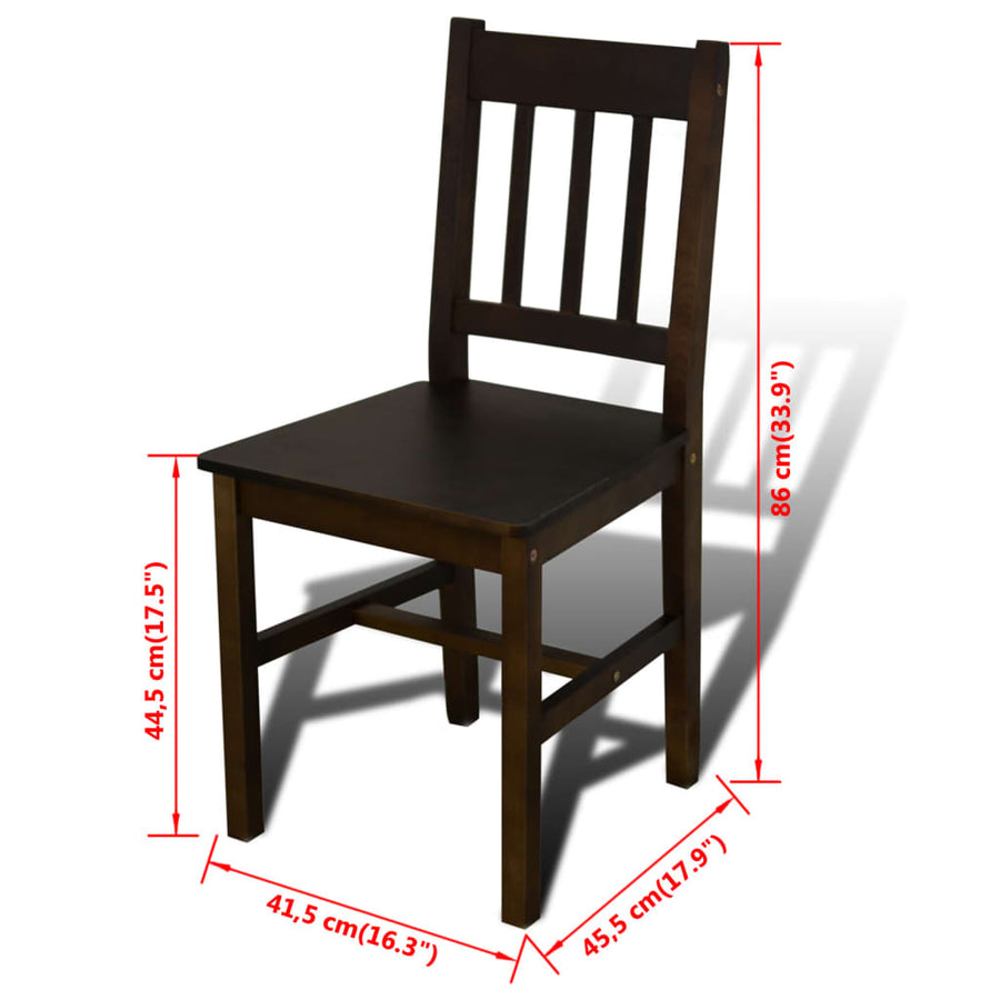 Eettafel Met 4 Stoelen Hout Bruin Donkerbruin