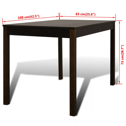 Eettafel Met 4 Stoelen Hout Bruin Donkerbruin