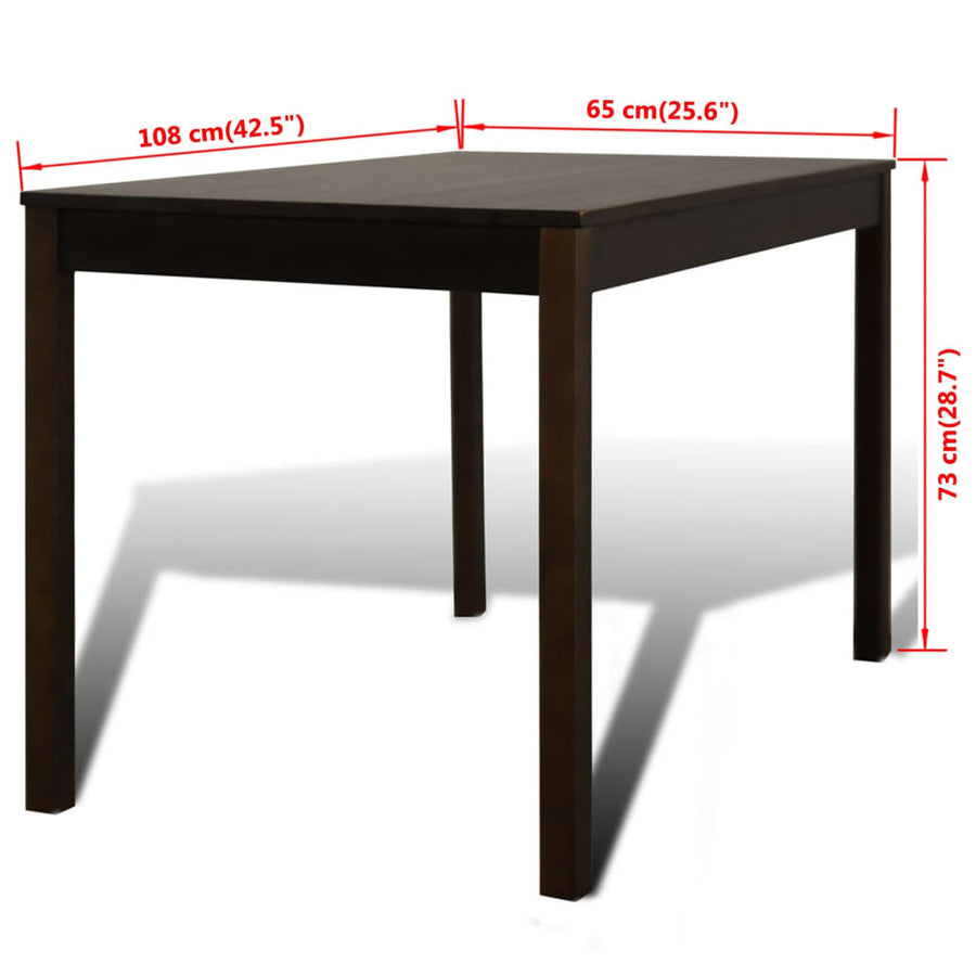 Eettafel Met 4 Stoelen Hout Bruin Donkerbruin