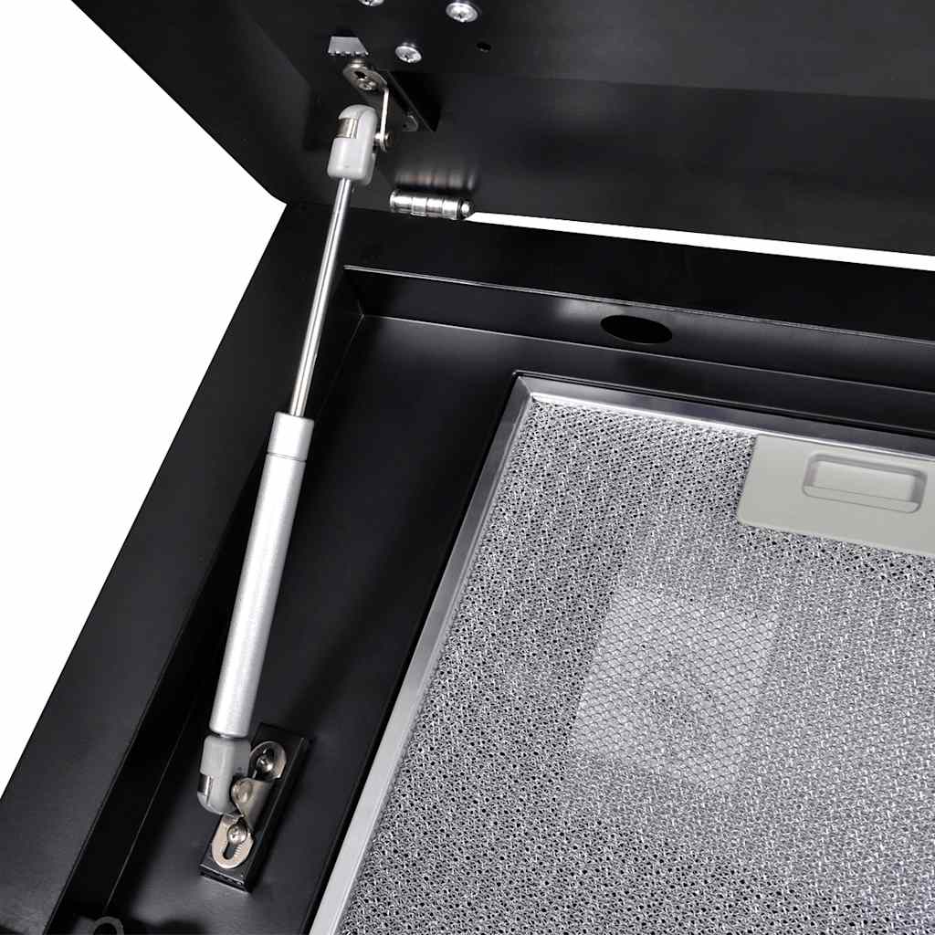 Afzuigkap met scherm 600 mm gehard glas zwart