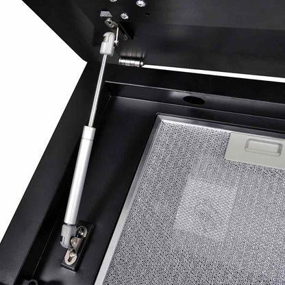 Afzuigkap met scherm 600 mm gehard glas zwart
