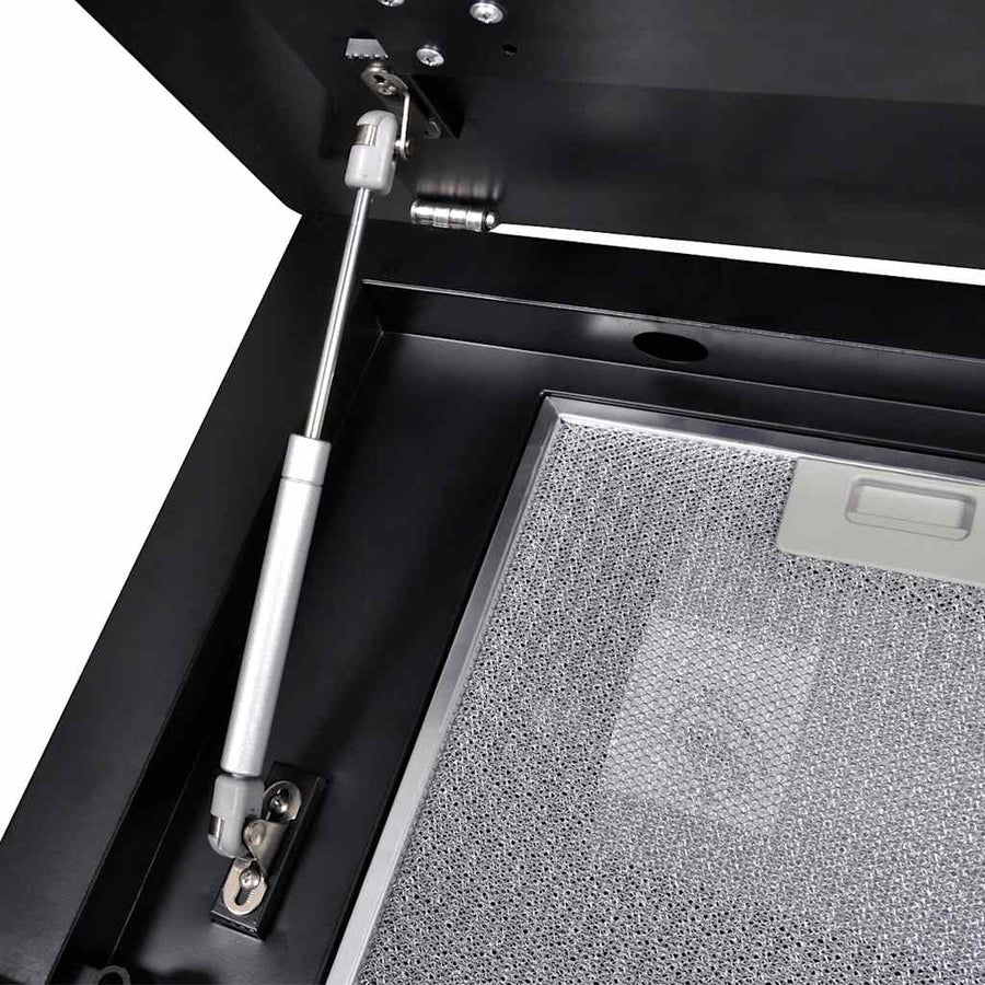 Afzuigkap met scherm 600 mm gehard glas zwart