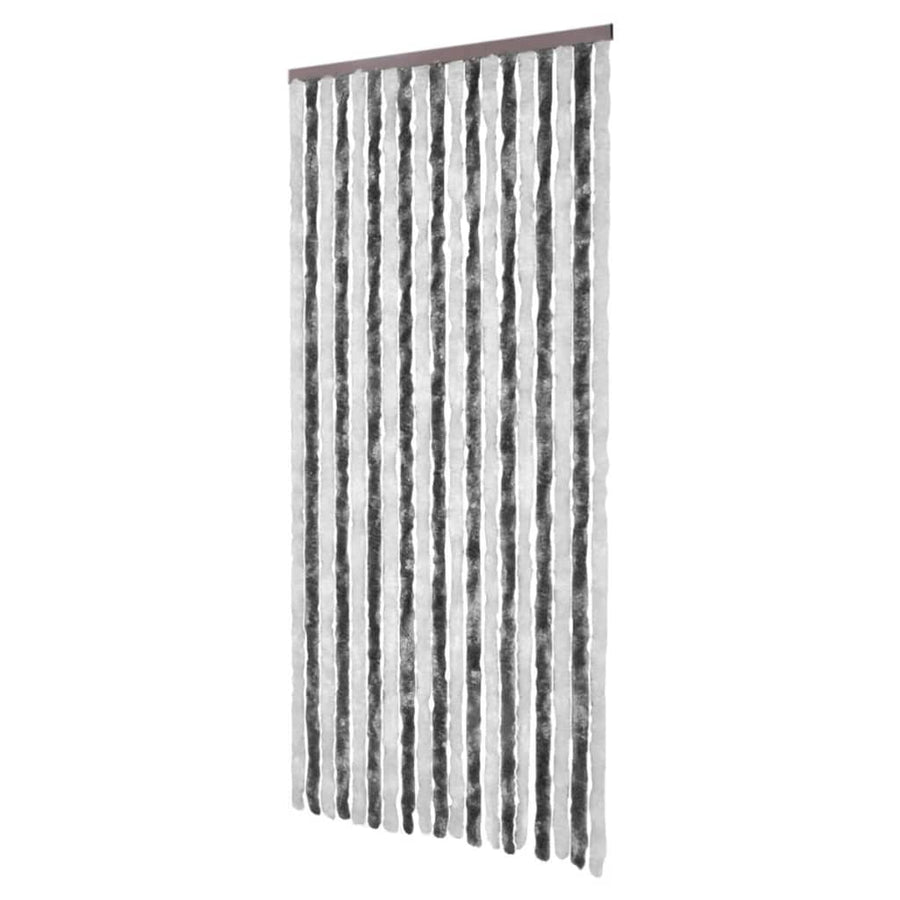 Vliegengordijn 90x220 cm chenille grijs en wit 90 x 220 cm Antraciet en wit