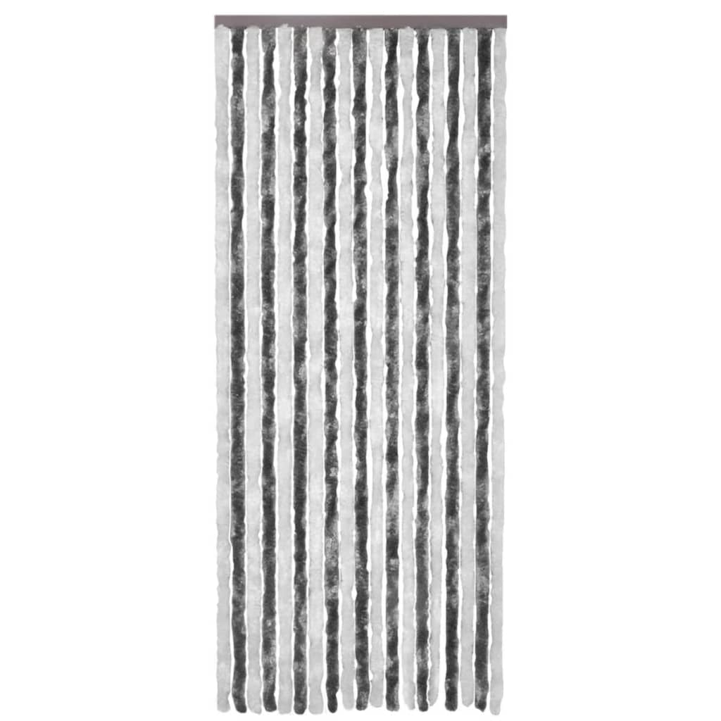 Vliegengordijn 90x220 cm chenille grijs en wit 90 x 220 cm Antraciet en wit