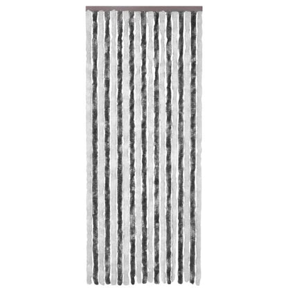 Vliegengordijn 90x220 cm chenille grijs en wit 90 x 220 cm Antraciet en wit