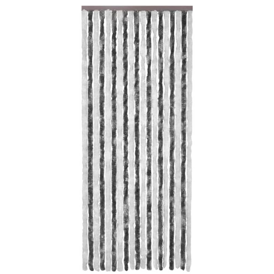 Vliegengordijn 90x220 cm chenille grijs en wit 90 x 220 cm Antraciet en wit