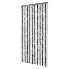 Vliegengordijn 100x220 cm chenille grijs en wit 100 x 220 cm Antraciet en wit