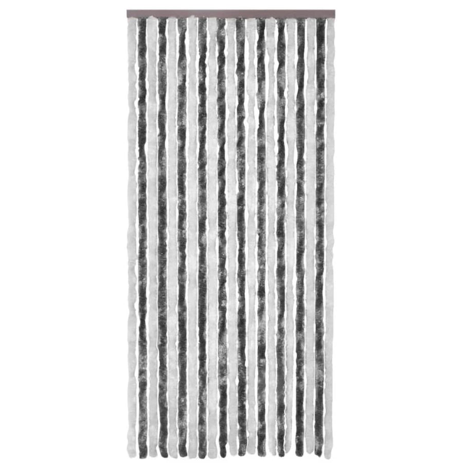 Vliegengordijn 100x220 cm chenille grijs en wit 100 x 220 cm Antraciet en wit