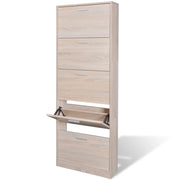 Schoenenkast 59x17x169 cm eiken-look bewerkt hout