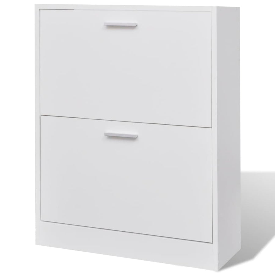 Schoenenkast Met 2 Vakken Hout 63.5 x 24 x 81 cm Wit