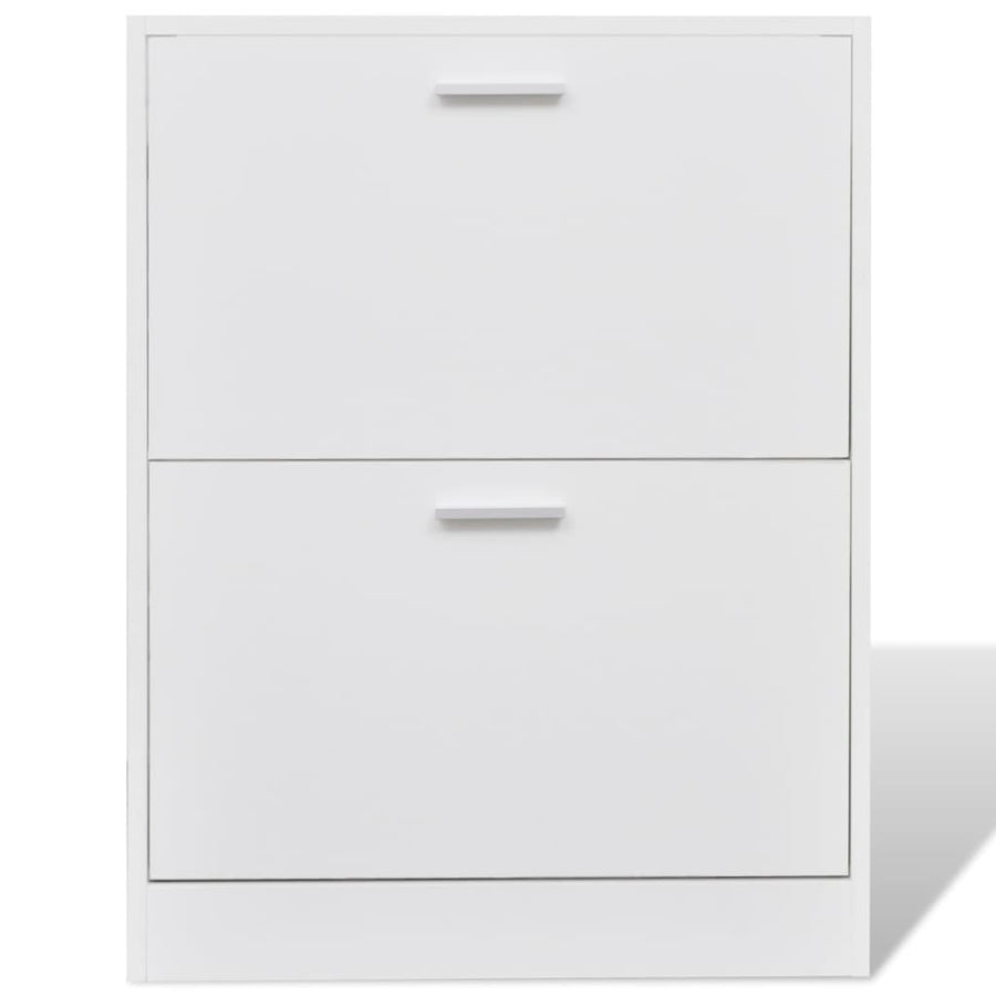 Schoenenkast Met 2 Vakken Hout 63.5 x 24 x 81 cm Wit