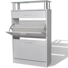 Schoenenkast 63x24x104 cm wit met lade