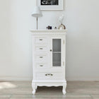 Cabinet with 5 drawers and 2 shelves white