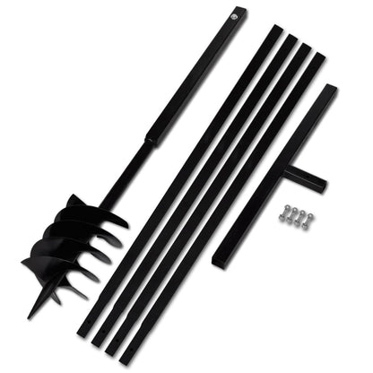 Grondboor met handvat 180 mm en verlengstukken 5 m (staal) 180 mm