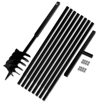 Grondboor met handvat 180 mm en verlengstukken 9 m (staal) 180 mm