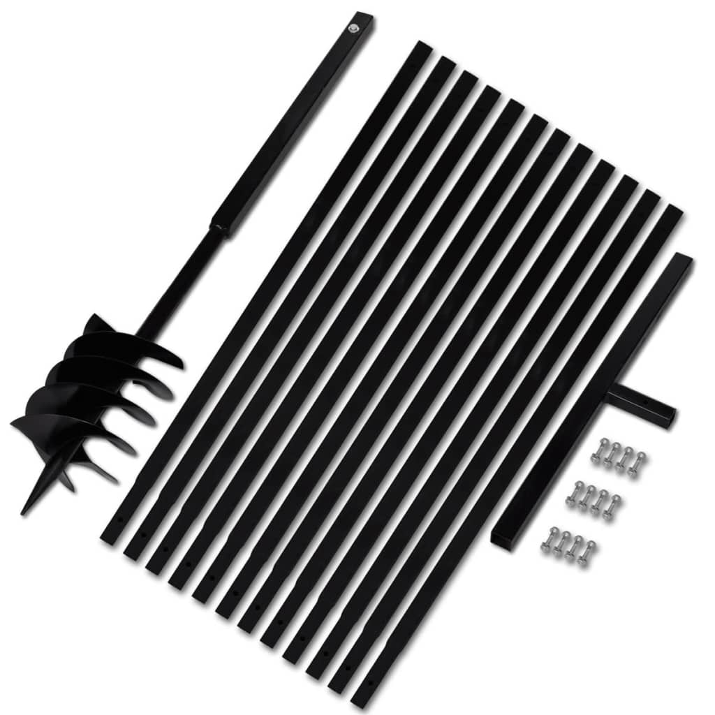 Grondboor met handvat 180 mm en verlengstukken 13 m (staal) 180 mm