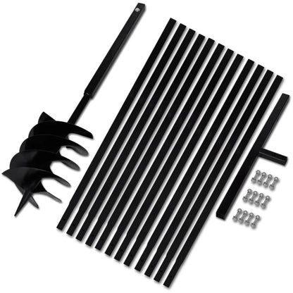 Grondboor met handvat 200 mm en verlengstukken 13 m (staal) 200 mm met 13 m buis