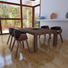 Eetkamerstoelen 4 st gebogen hout kunstleer zwart donkerbruin 59,5x51x72 cm