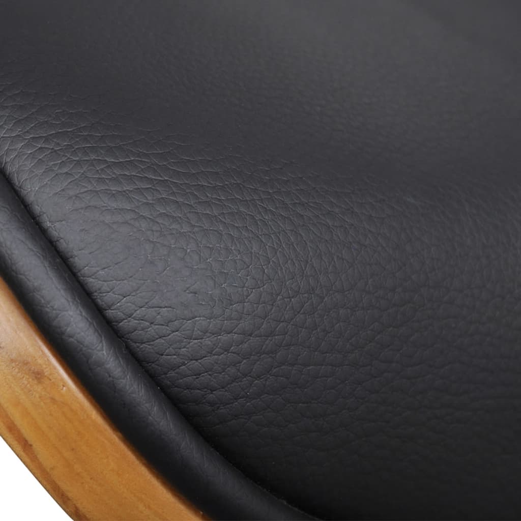 Eetkamerstoelen Gebogen Hout En Kunstleer 6 Zwart en donkerbruin