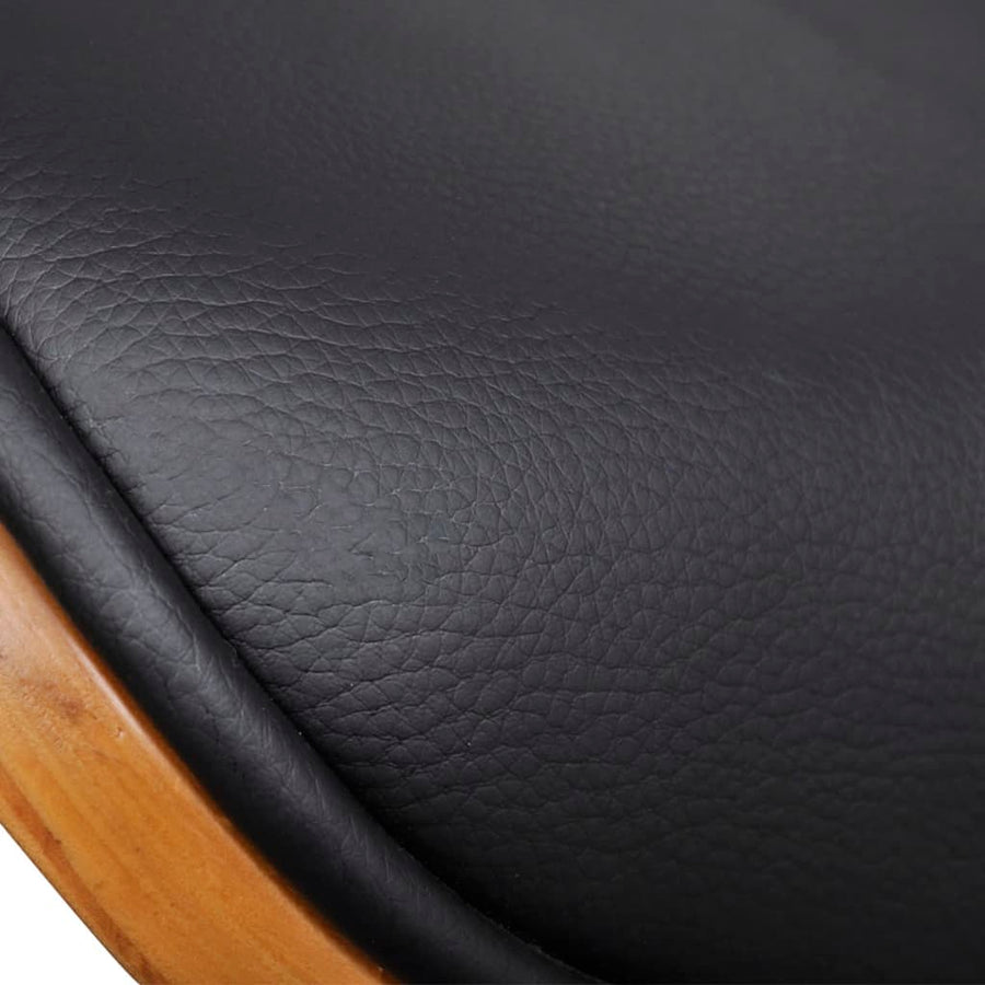 Eetkamerstoelen Gebogen Hout En Kunstleer 6 Zwart en donkerbruin