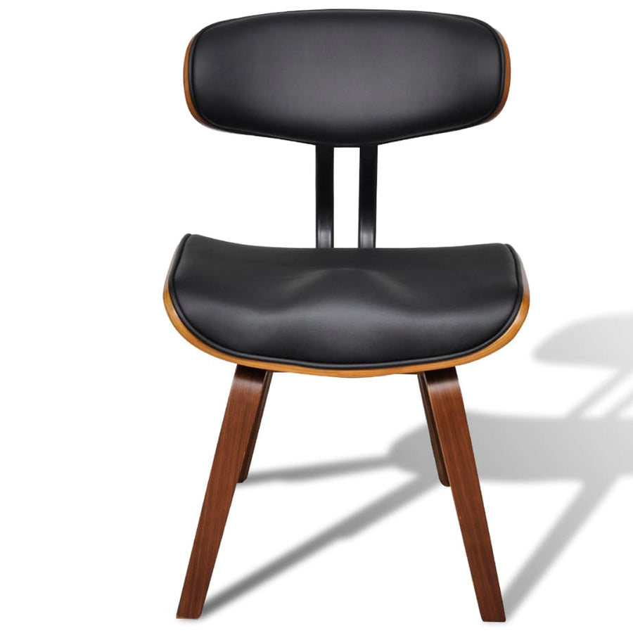 Eetkamerstoelen Gebogen Hout En Kunstleer 6 Zwart en donkerbruin