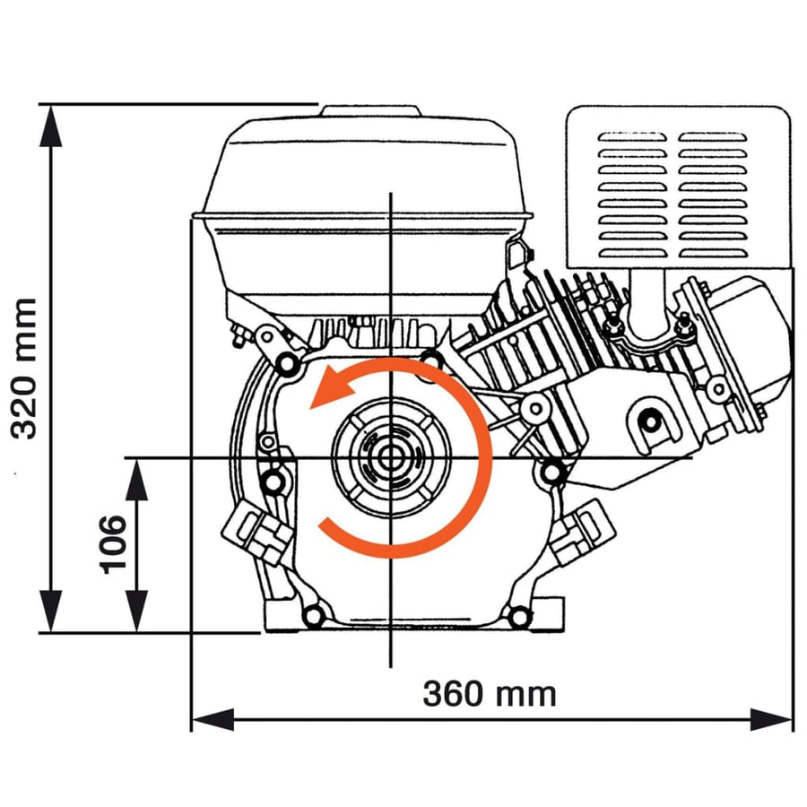 Benzinemotor 6,5 Pk 4,8 Kw Zwart