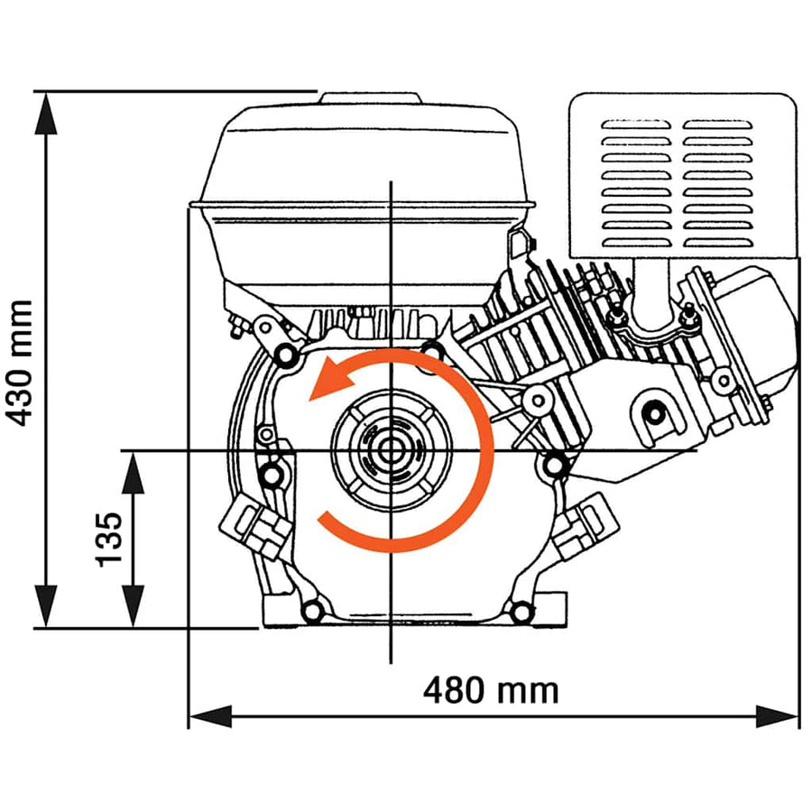 Benzinemotor 15 Pk 11 Kw Zwart
