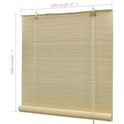 Rolgordijn Bamboe Naturel 120 x 160 cm Beige