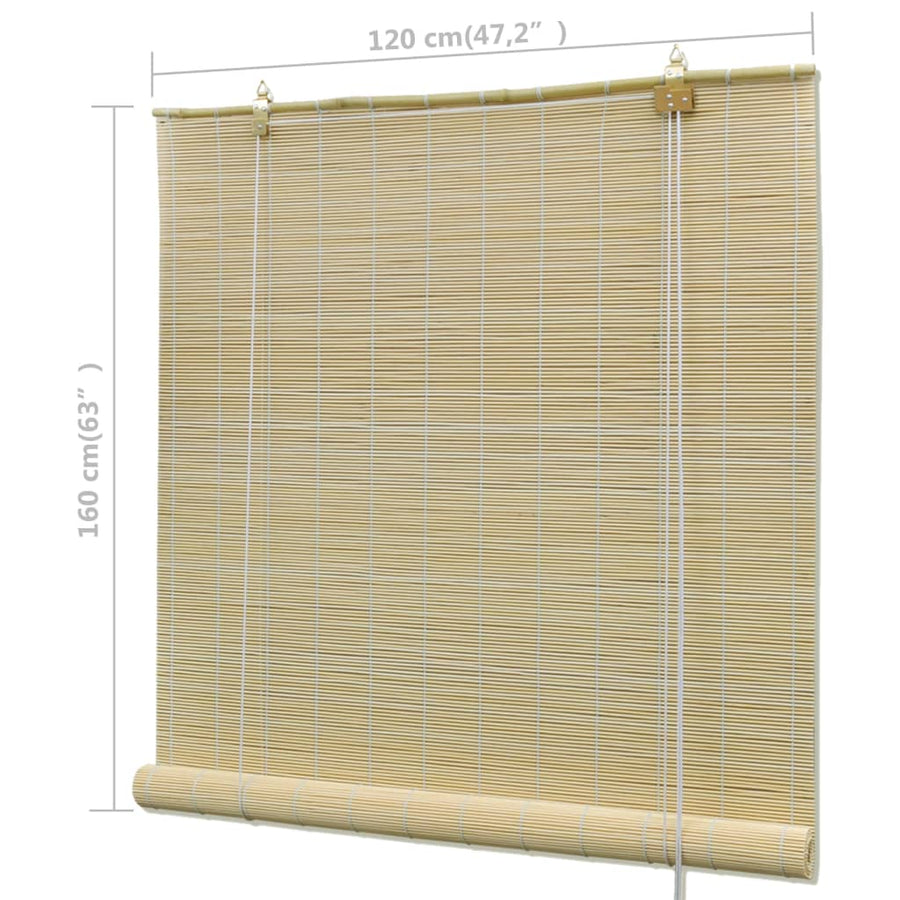 Rolgordijn Bamboe Naturel 120 x 160 cm Beige