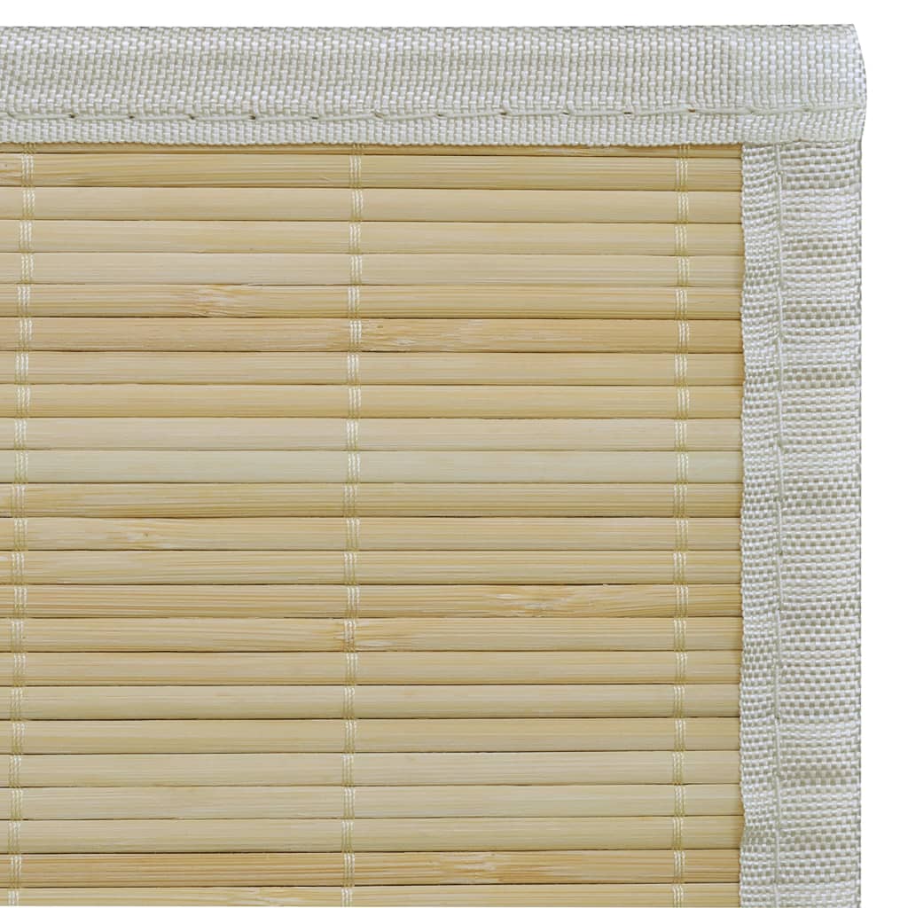 Tapijt Rechthoekig Bamboe Naturel 80 x 200 cm Beige