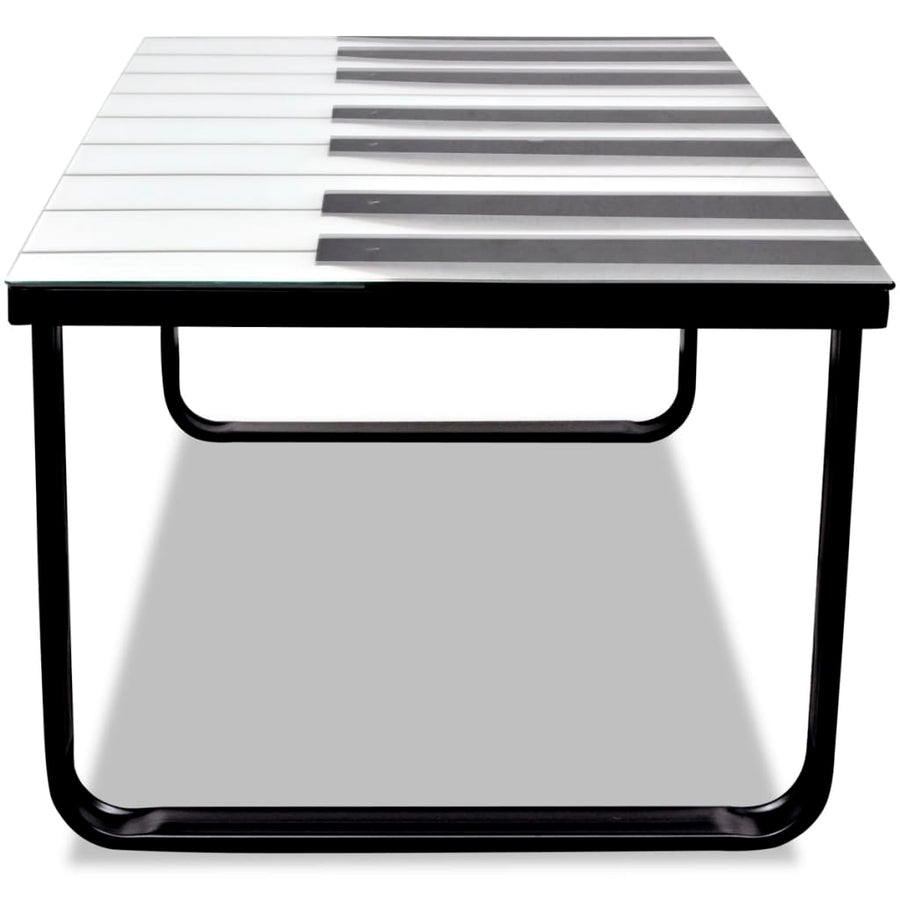 Salontafel Met Piano-Print Glazen Tafelblad 1