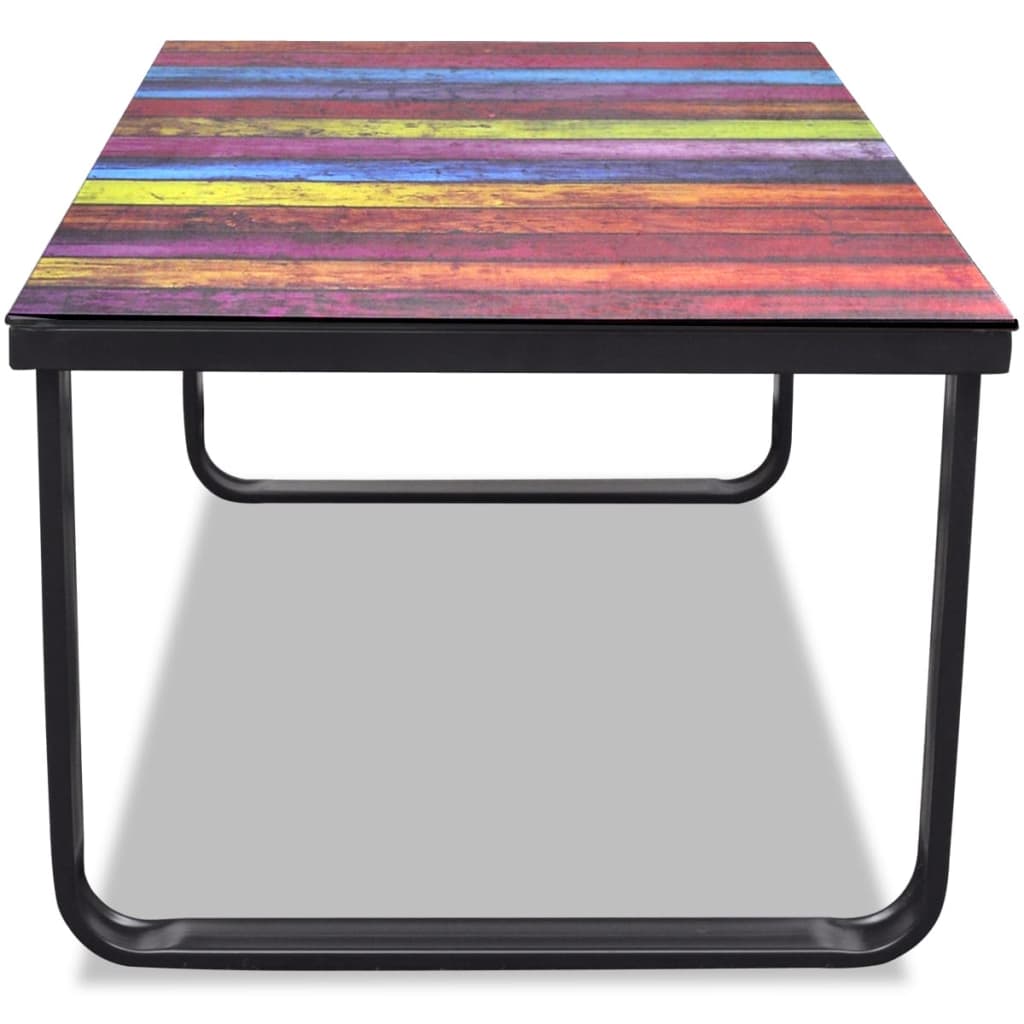 Salontafel Met -Print Glazen Tafelblad Regenboog