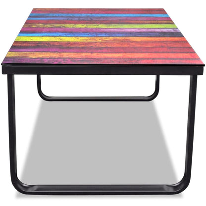 Salontafel Met -Print Glazen Tafelblad Regenboog
