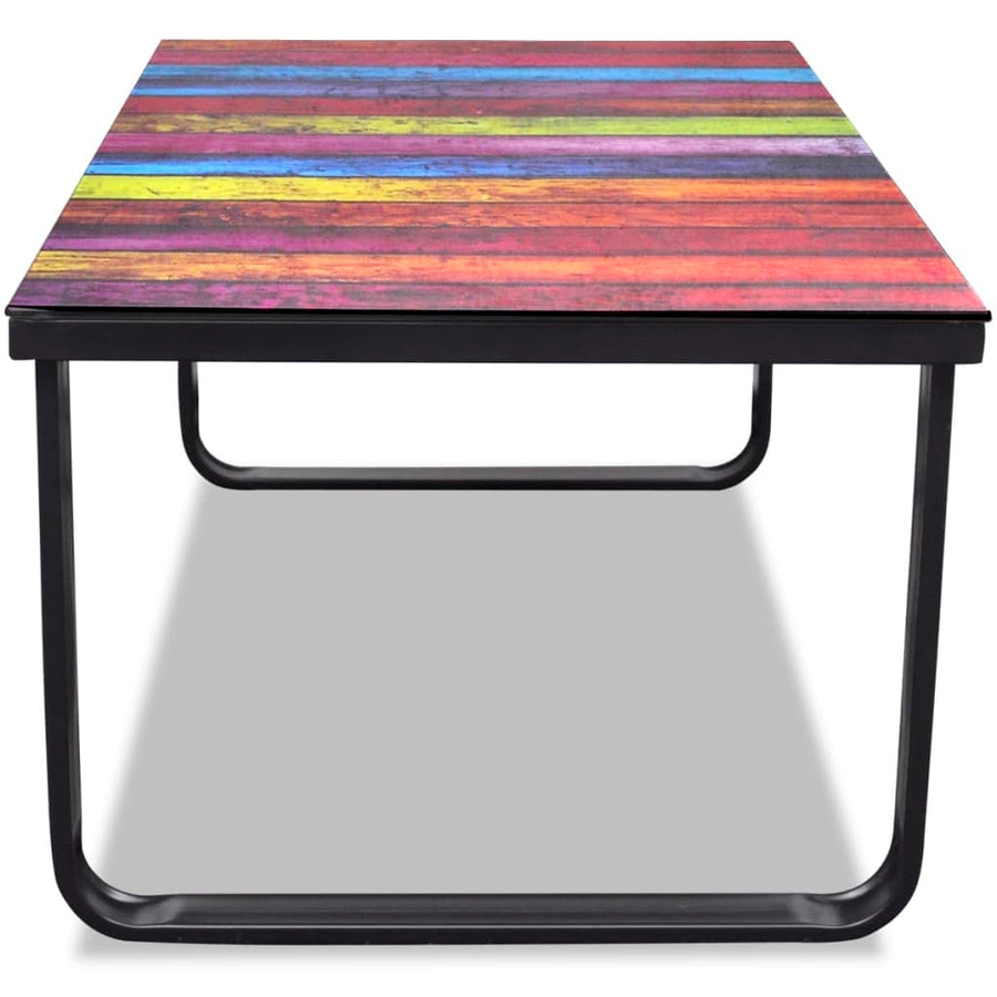 Salontafel Met -Print Glazen Tafelblad Regenboog