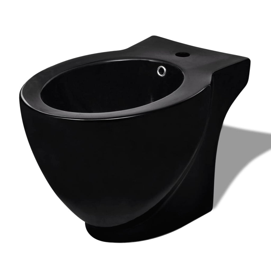 Toilet- En Bidetset Keramiek Zwart