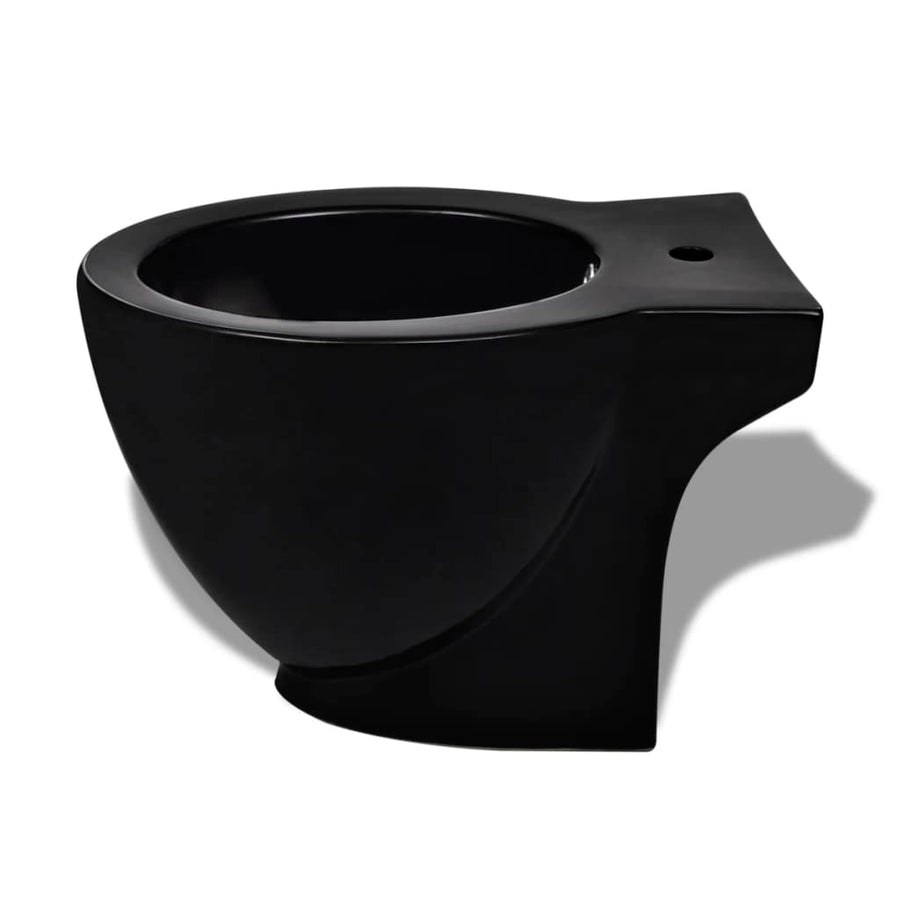 Toilet- En Bidetset Keramiek Zwart