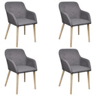 Eetkamerstoelen 4 st massief eikenhout donkergrijs