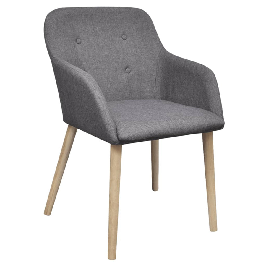 Eetkamerstoelen Stof En Massief Eikenhout Donkergrijs 4 Lichtgrijs