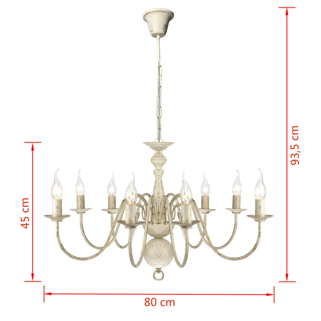 Kroonluchter Metaal X E4 Lampen Wit