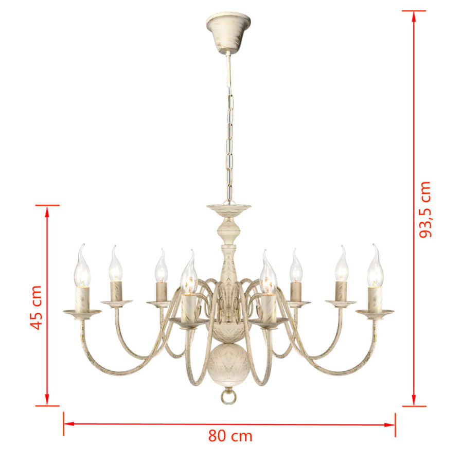 Kroonluchter Metaal X E4 Lampen Wit