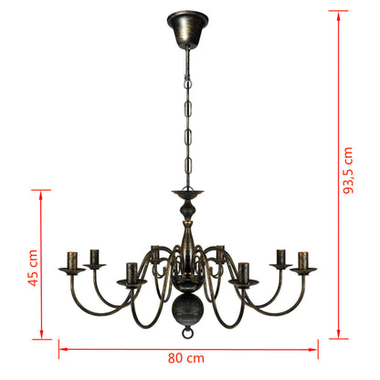 Kroonluchter Metaal X E4 Lampen Zwart
