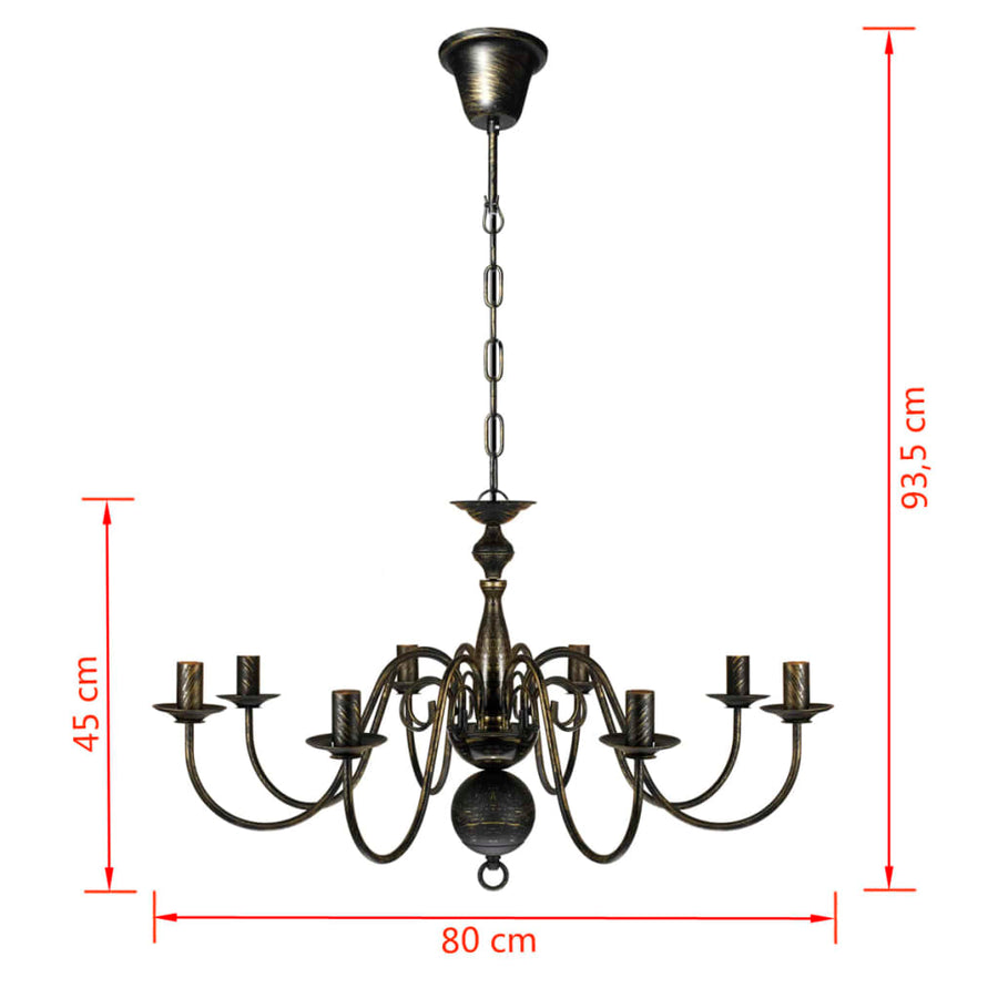 Kroonluchter Metaal X E4 Lampen Zwart