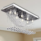 Ceiling lamp with sparkling glass crystal beads 8xG9 29 cm