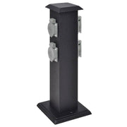 Buitenstopcontact zuil 4 voudig zwart 40.5 cm